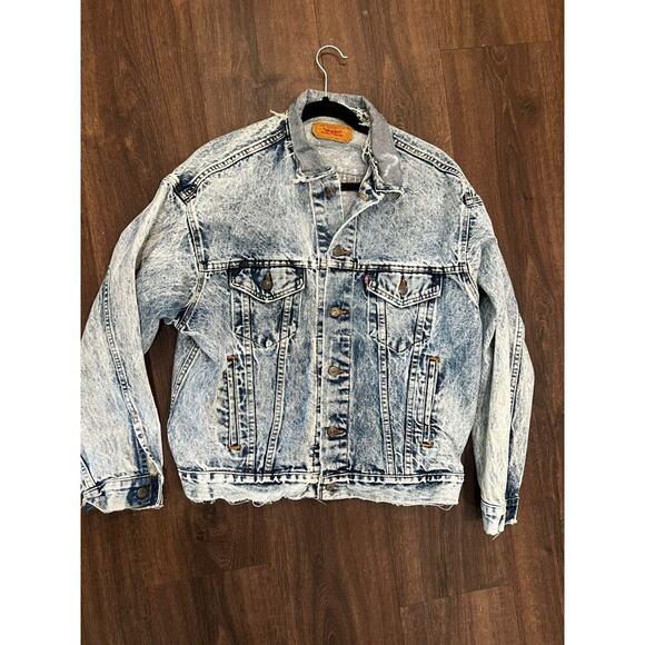 Levi's Other - Vintage Levis Jacket Mens large Acid Wash Denim Trucker Made USA 70507 0219 80s